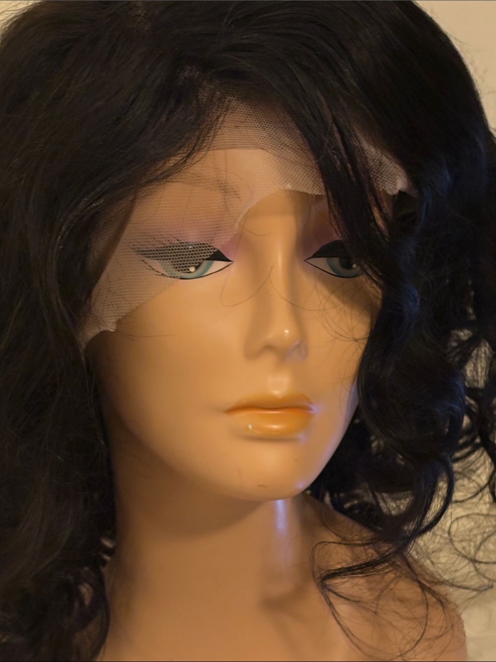 Black Lace Frontal wig, transparent lace 13 x 5 New never worn
